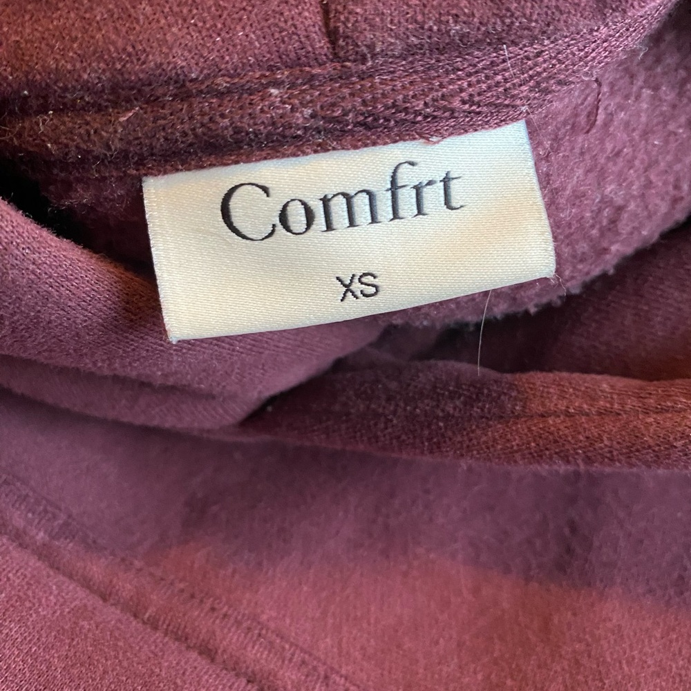 Comfrt Burgundy Hoodie Sweatshirt - Picture 3 of 5